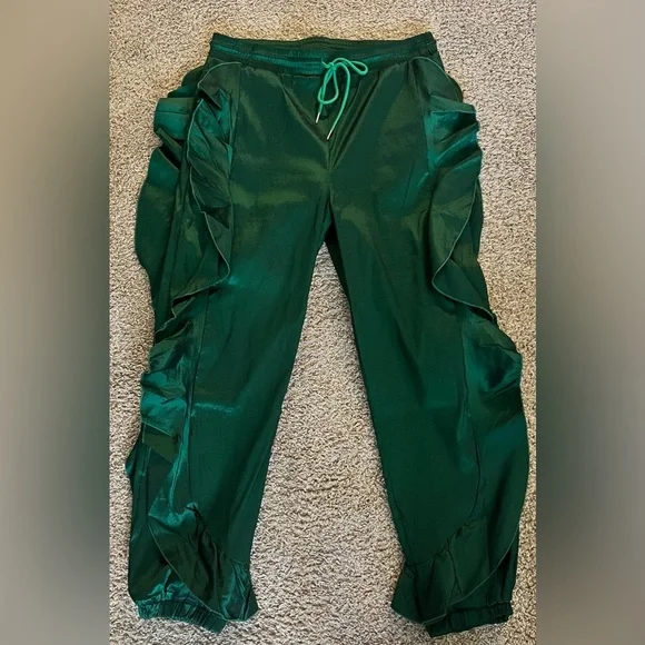 PLUS Size Emerald Ruffle Joggers - Picture 3 of 8